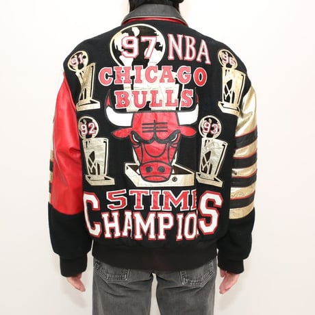 90s JH Design Chicago Bulls 5Time Champion Memorial Jacket
