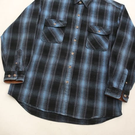 90s Cotton Flannel Ombre Plaid Shirt