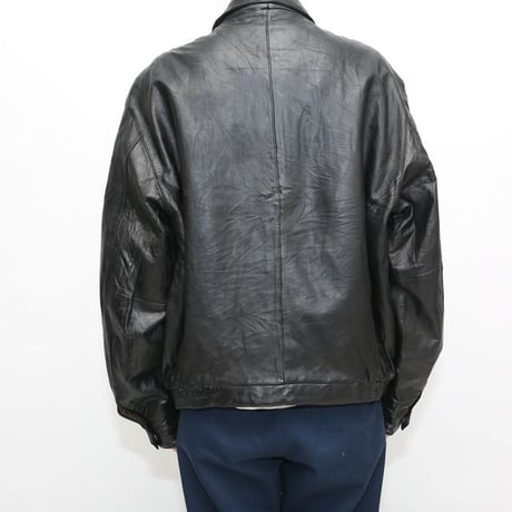 Black Leather Jacket Loose Silhouette