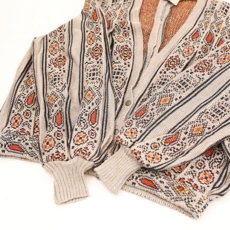 Pleats Design Lame Knit Cardigan