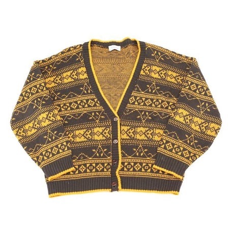 Vintage Brunny Patterned Knit Cardigan