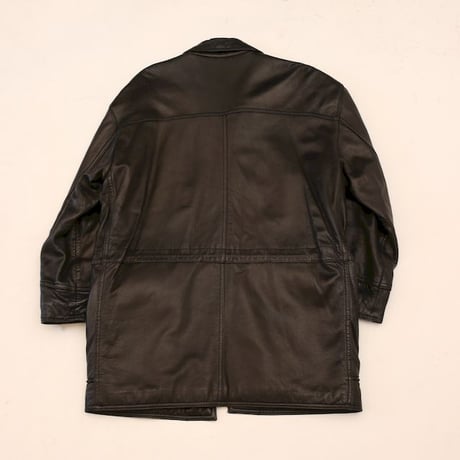 Next Stage Casual Black Leather Coat