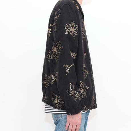 Fake Suede Flower Pattern Jacket