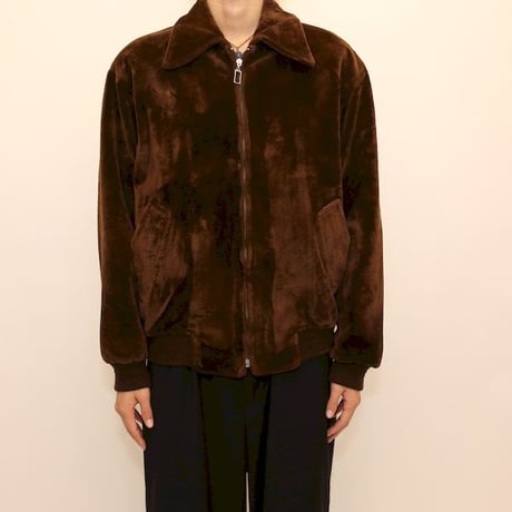 Euro Vintage Velour Bomber Jacket