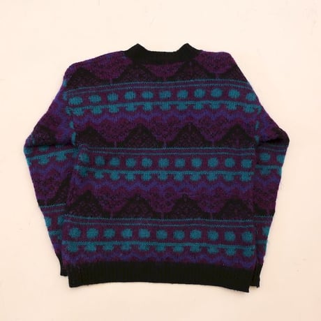 Patterned Mohair Wool Knit Sweater