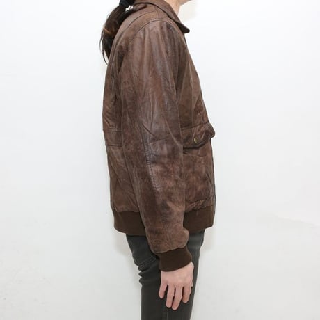 Brown Rib Leather Jacket