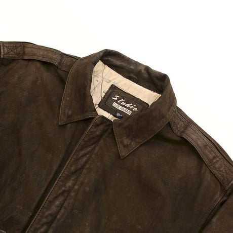 A-2 Type Nubuck Leather Jacket Black