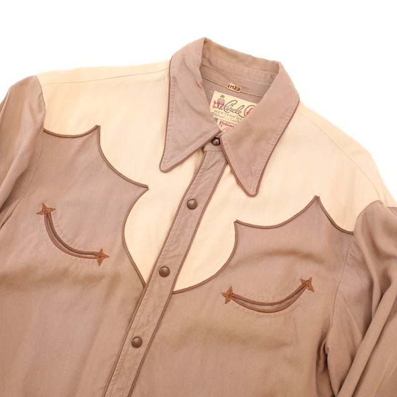 40's Circle A Western Wear Rayon Gabardine Shir