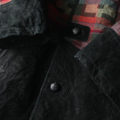 Suede×Wool Boa Coat