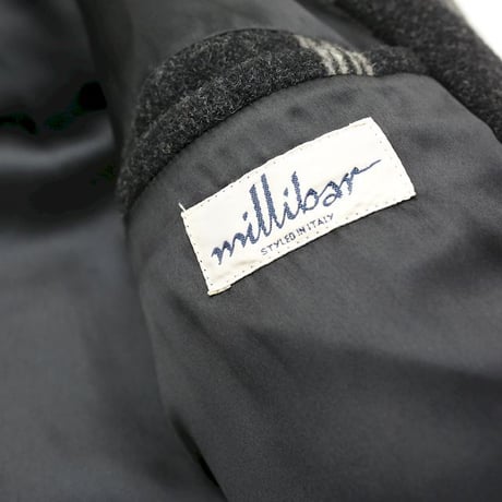 Border Pattern Wool Coat Made In Italy