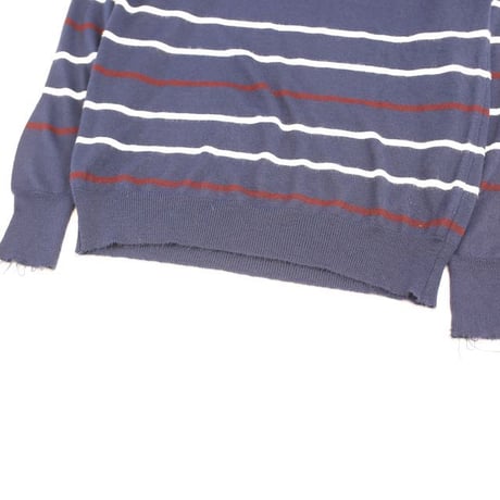 Vintage Puritan Border Pattern Knit Polo L/S Shirt