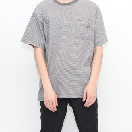 Gray × White Border T-Shirt