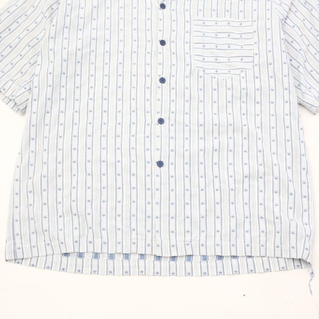 Star & Striped Pattern Open Collar S/S Shirt