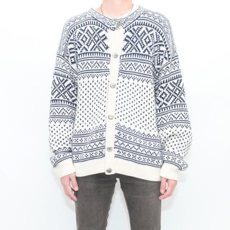 Vintage Nordic Cotton Knit Cardigan