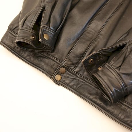 Black Lamb Leather Jacket Loose Silhouette