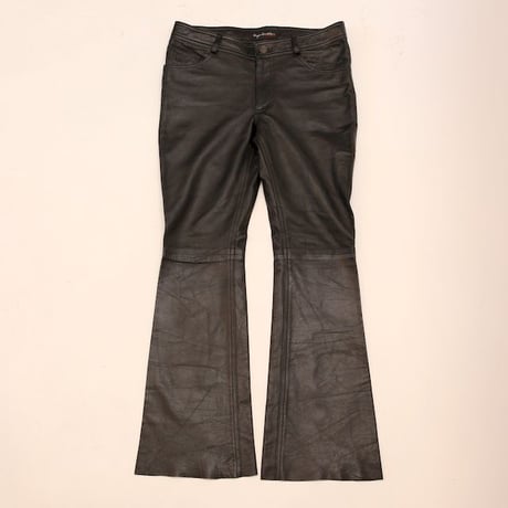 Black Leather Flared Pants