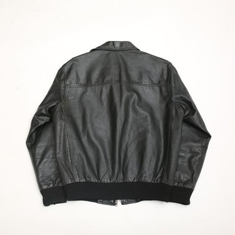 Black Rib Leather Jacket