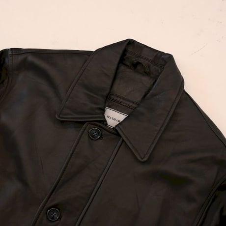 Hathaway Black Leather Coat