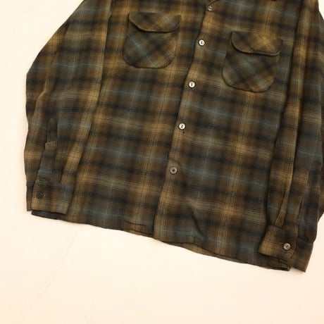 60s "Sportsman" Wool Plaid Loop Shirt