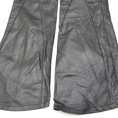 Black Leather Flared Pants