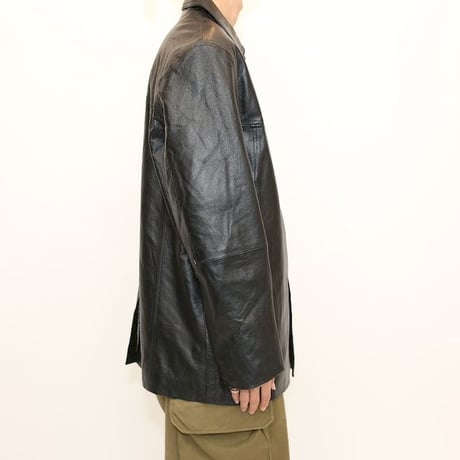 Black Leather Half Coat