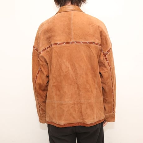 Suede Leather Design Jacket Made in SPAIN Loose Silhouette