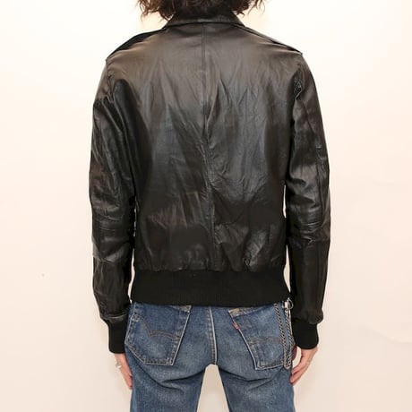 A-2 Type Black Leather Jacket