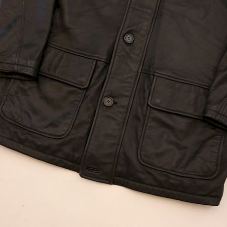 Hathaway Black Leather Coat