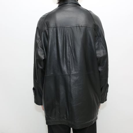 Black Lamb Leather Coat