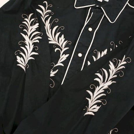 Black Embroidery Western Shirt