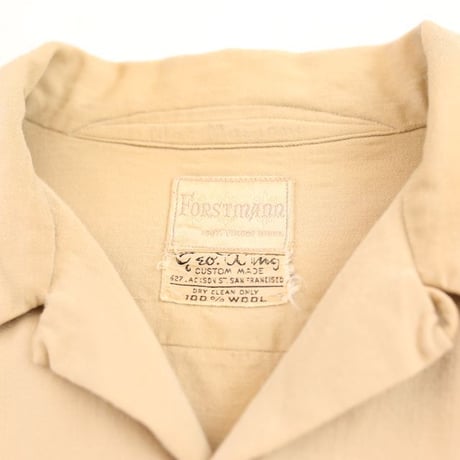 40's Forstmann Open Collared Wool L/S Shirt
