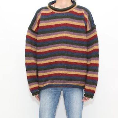 Boarder Hand Knit Sweater