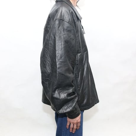 Black Leather Jacket Loose Silhouette