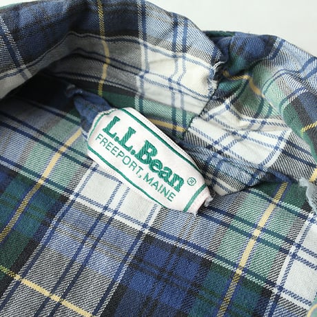 L L Bean Cotton Check Gown チェックガウン