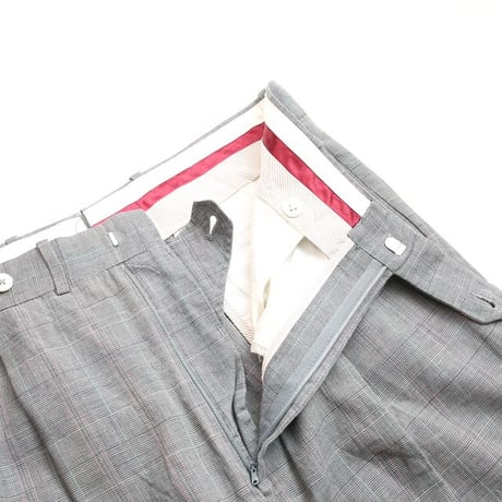Linen × Cotton  2Tuc Plaid Slacks