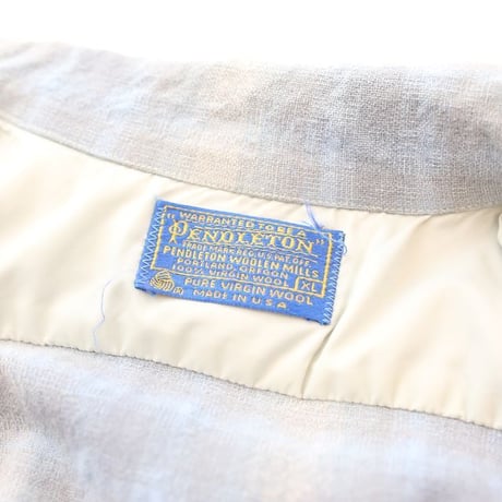 70's Pendleton Open Collared Check Wool L/S Shirt