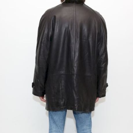 Black Lamb Leather Coat