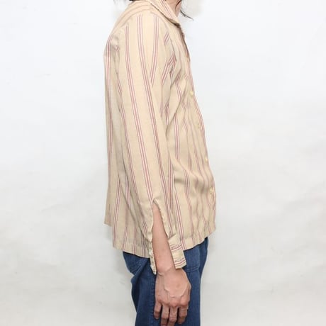 Open Collar Stripe Shirt