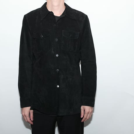 Black Suede Shirt Jacket