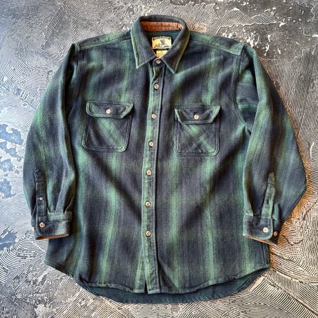 Ombre Plaid Cotton Heavy Flannel Shirt