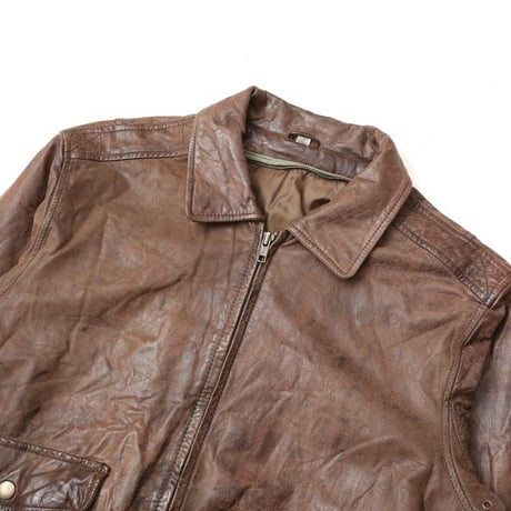 Brown Rib Leather Jacket