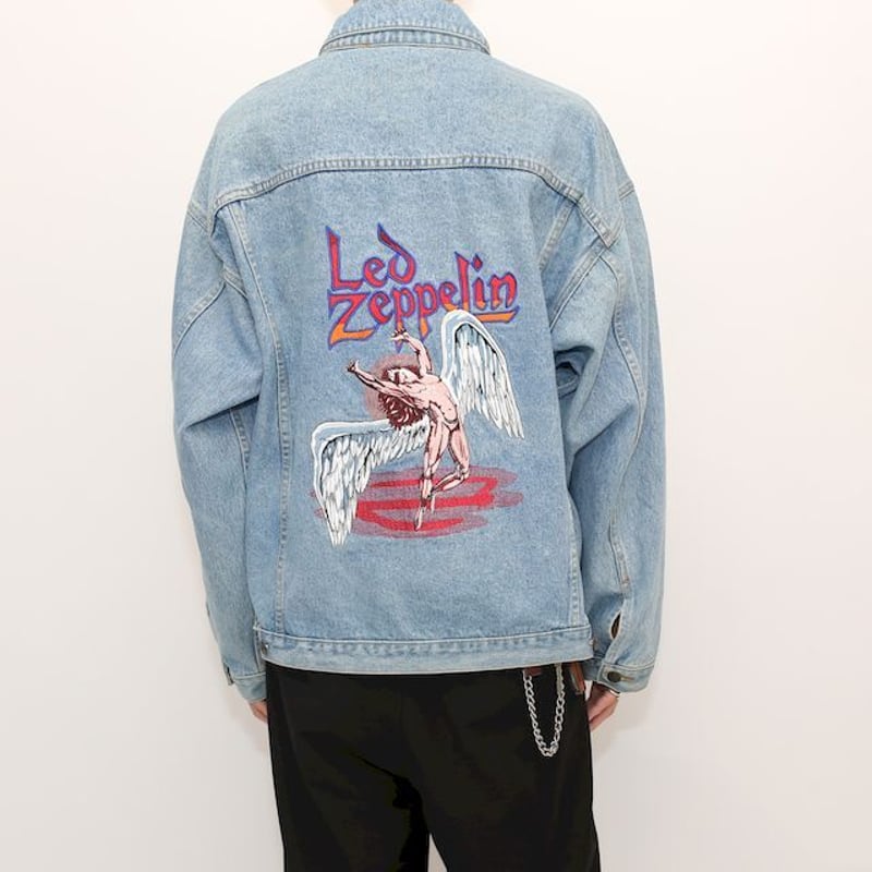 Led Zeppelin Embroidery Denim Loose Jacket St