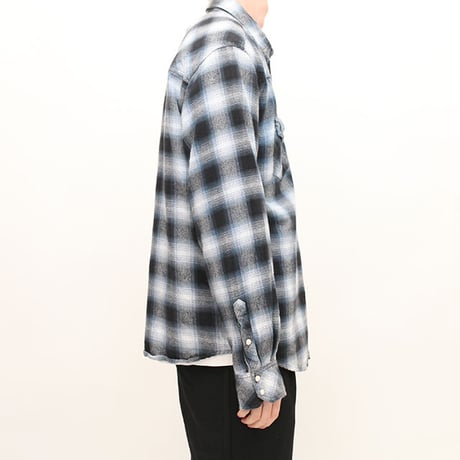 Western Ombre Checker Flannel Shirt  