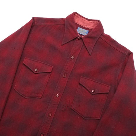 50s Pendleton Ombre Plaid Wool Shirt