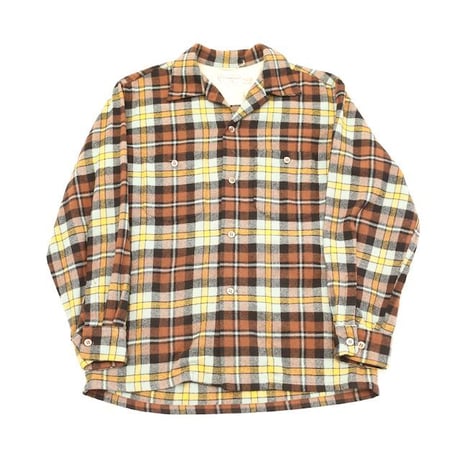 60's Town Craft Open Collared Check Wool L/S Shirt