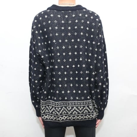Half Zip Wool Knit Sweater