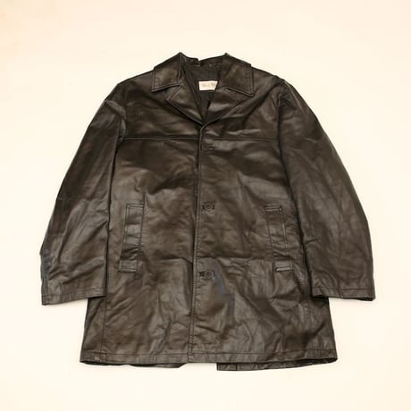 Black Leather Half Coat 'Vera Pelle'