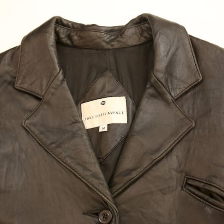 Saks Fifth Avenue Black Leather Coat