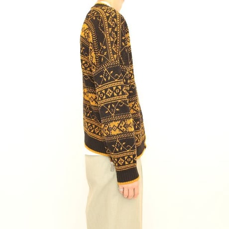 Vintage Brunny Patterned Knit Cardigan