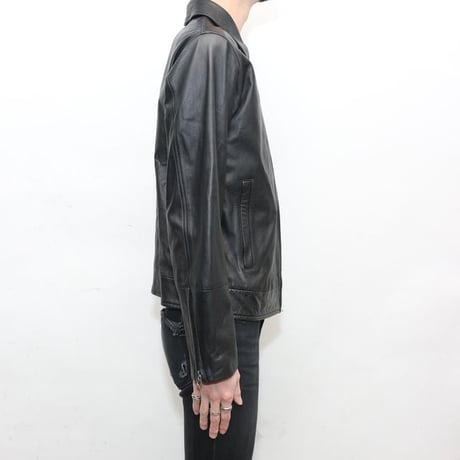 Double Zip Black Lamb Leather Jacket